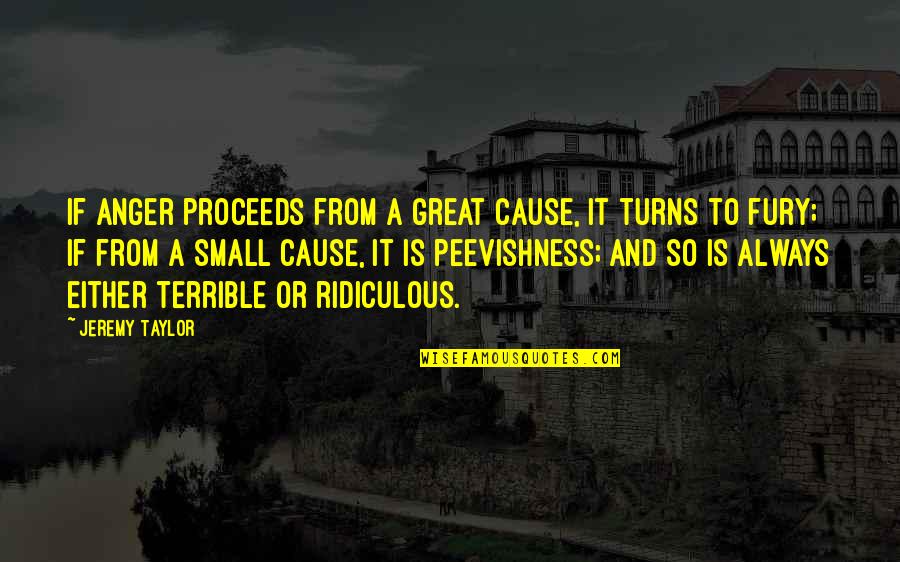 Amuser Quotes By Jeremy Taylor: If anger proceeds from a great cause, it Amuser Quotes By Jeremy Taylor: If anger proceeds from a great cause, it