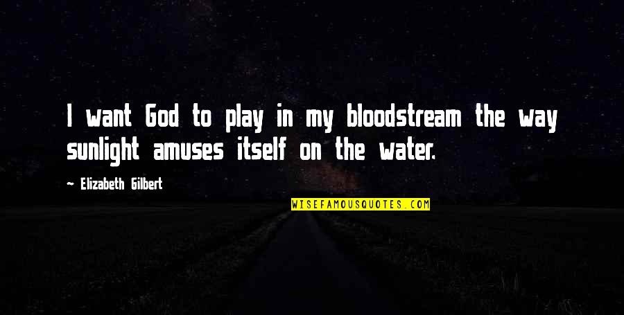 Amuses Quotes By Elizabeth Gilbert: I want God to play in my bloodstream