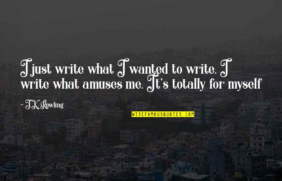 Amuses Quotes By J.K. Rowling: I just write what I wanted to write.