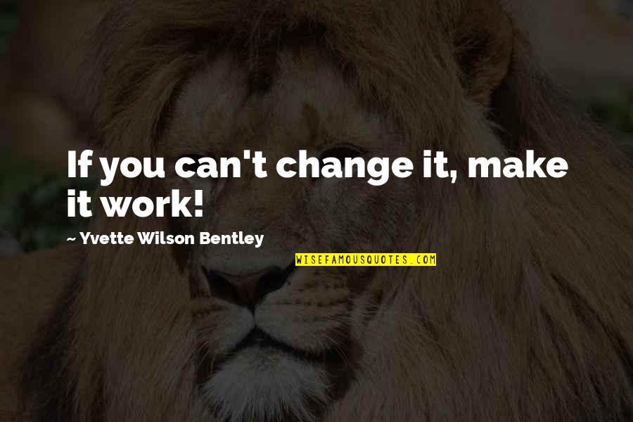 Amway Motivational Quotes By Yvette Wilson Bentley: If you can't change it, make it work!