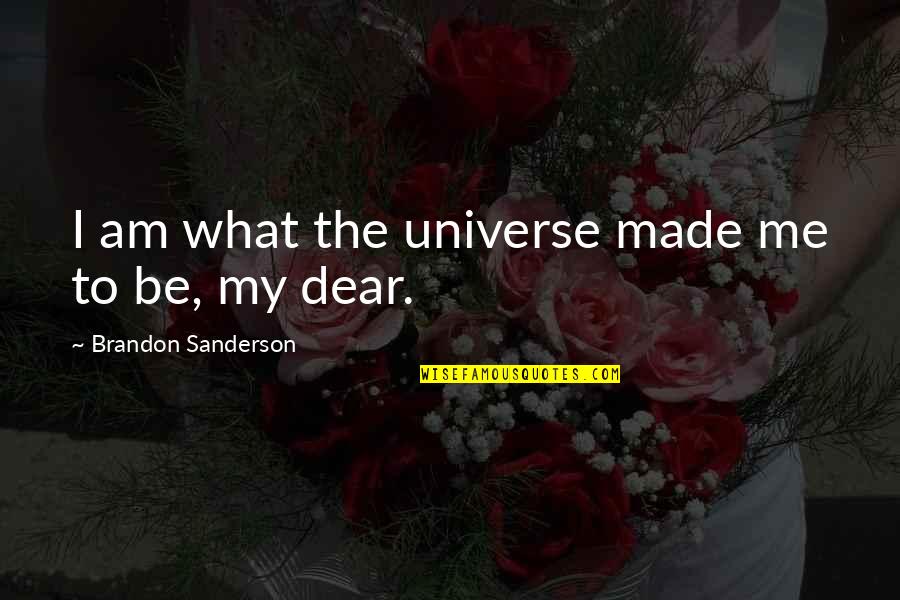 Amy Alcott Quotes By Brandon Sanderson: I am what the universe made me to