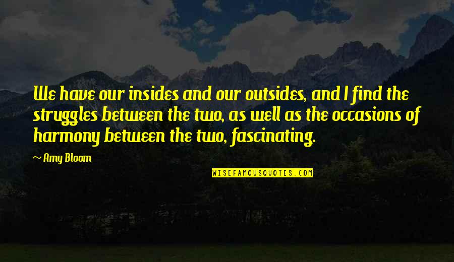 Amy Bloom Quotes By Amy Bloom: We have our insides and our outsides, and