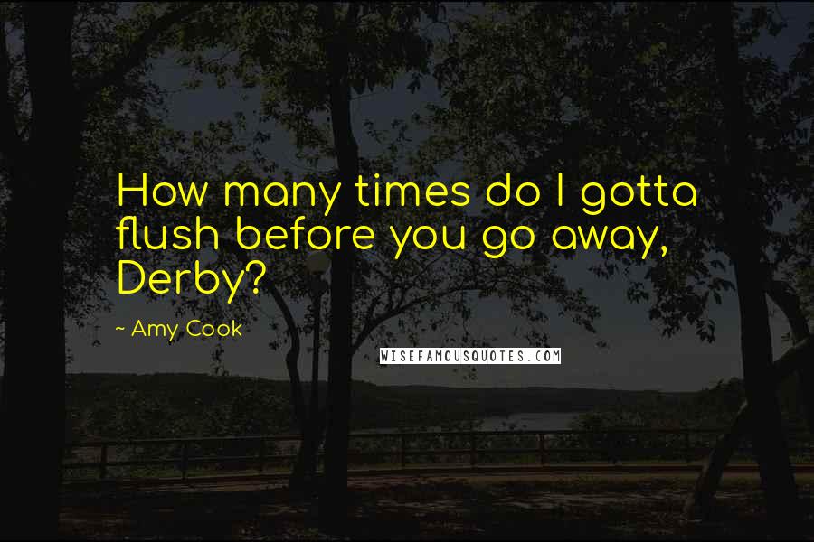 Amy Cook quotes: How many times do I gotta flush before you go away, Derby?