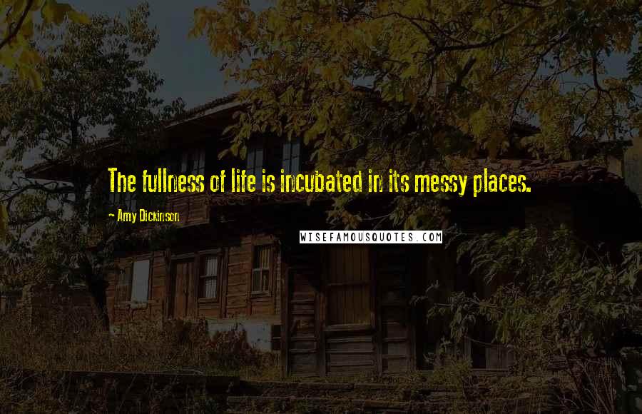 Amy Dickinson quotes: The fullness of life is incubated in its messy places.