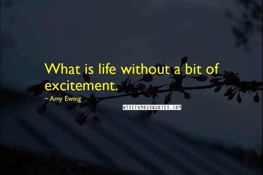 Amy Ewing quotes: What is life without a bit of excitement.