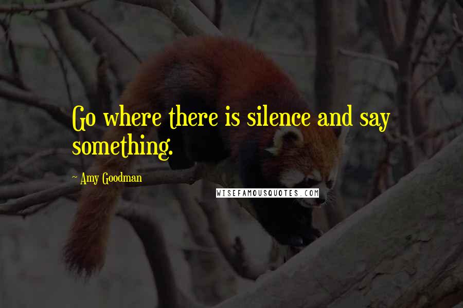 Amy Goodman quotes: Go where there is silence and say something.