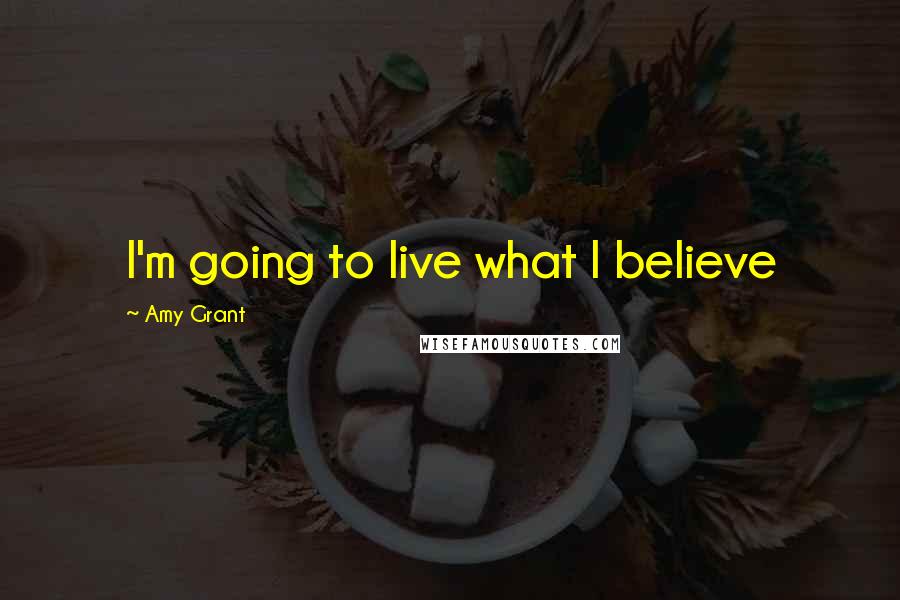 Amy Grant quotes: I'm going to live what I believe