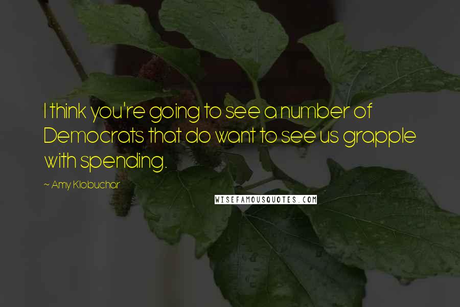 Amy Klobuchar quotes: I think you're going to see a number of Democrats that do want to see us grapple with spending. Amy Klobuchar quotes: I think you're going to see a number of Democrats that do want to see us grapple with spending.