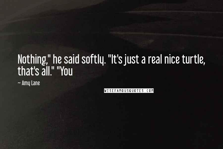 Amy Lane quotes: Nothing," he said softly. "It's just a real nice turtle, that's all." "You