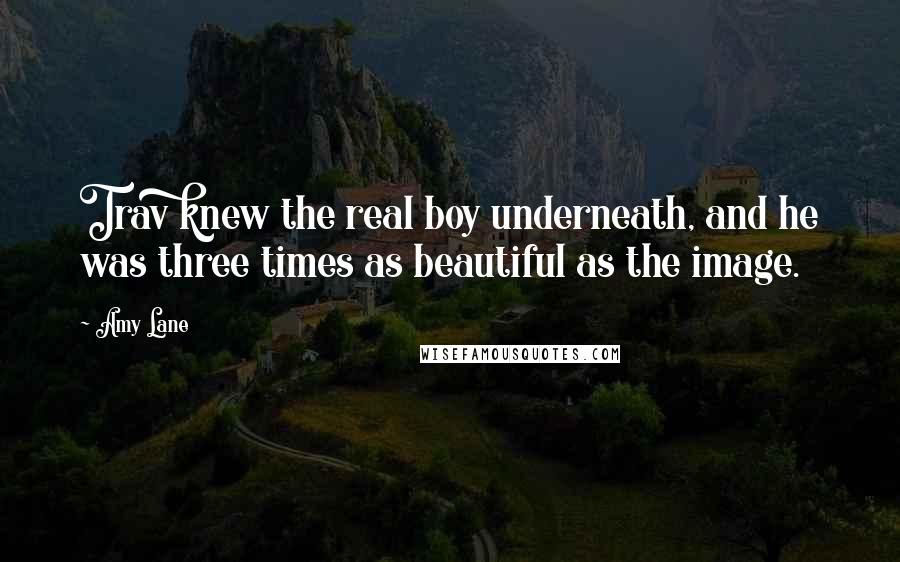 Amy Lane quotes: Trav knew the real boy underneath, and he was three times as beautiful as the image.