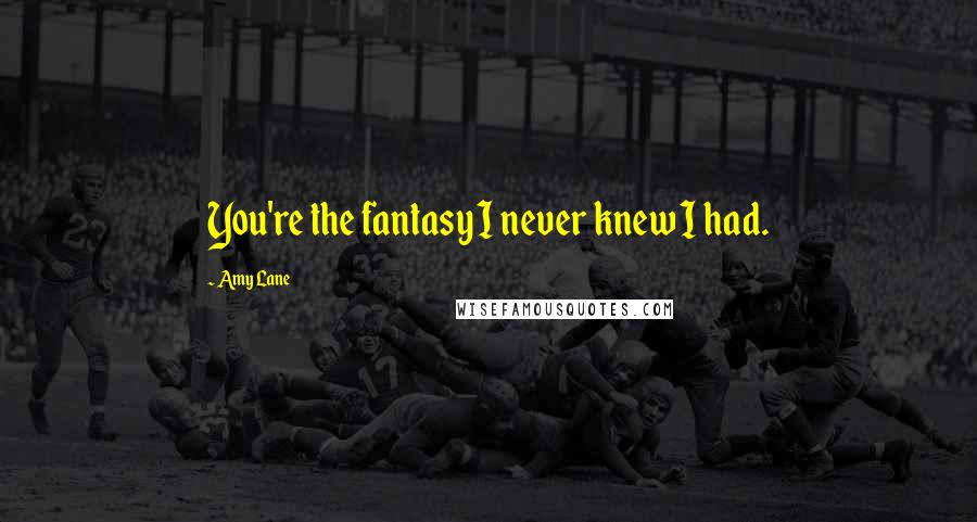 Amy Lane quotes: You're the fantasy I never knew I had.