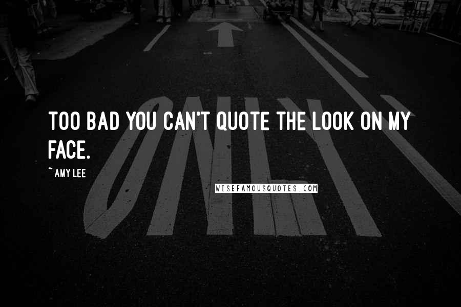 Amy Lee quotes: Too bad you can't quote the look on my face.