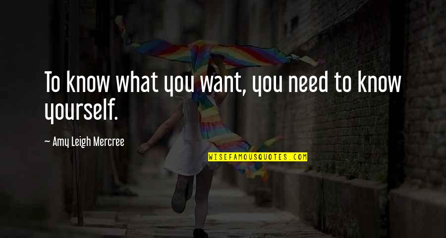 Amy Leigh Inspirational Quotes By Amy Leigh Mercree: To know what you want, you need to