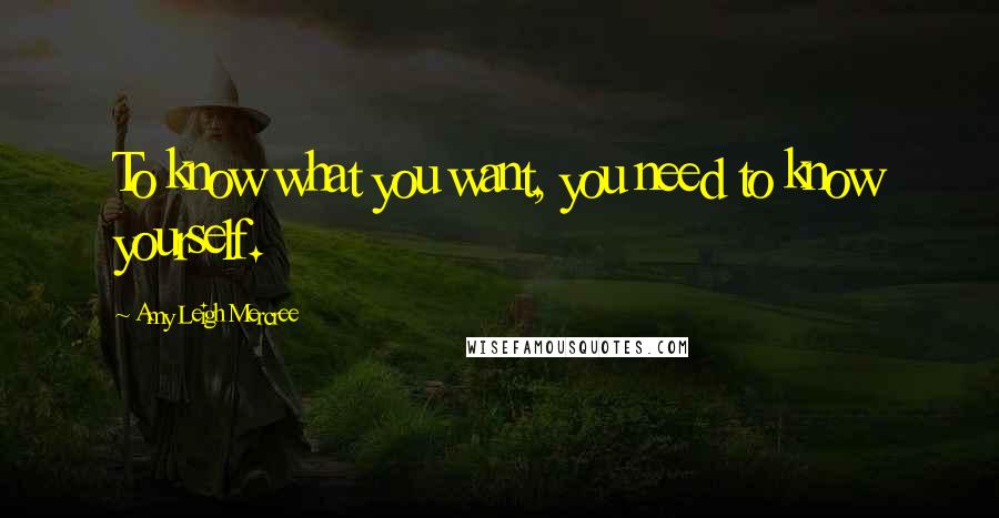Amy Leigh Mercree quotes: To know what you want, you need to know yourself.