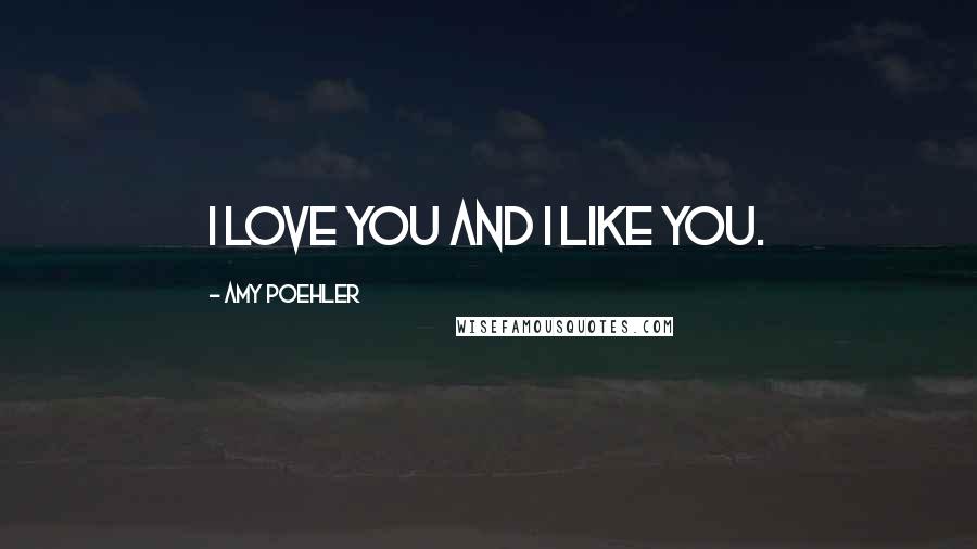 Amy Poehler quotes: I love you and I like you.