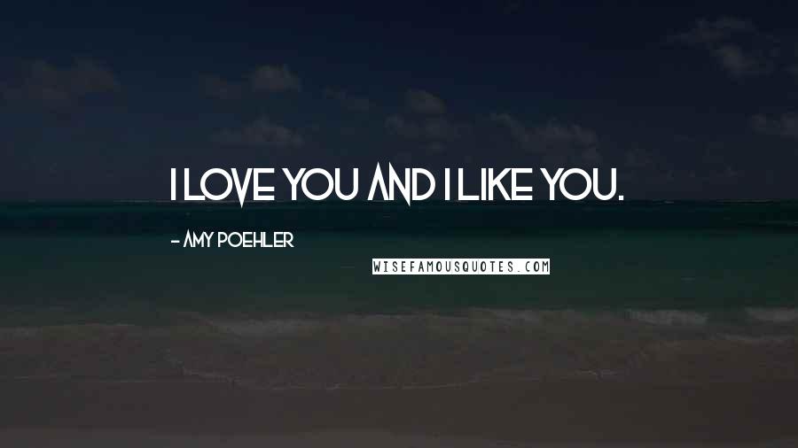 Amy Poehler quotes: I love you and I like you.