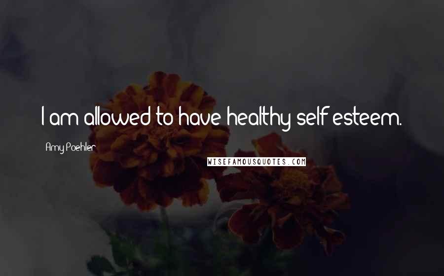 Amy Poehler quotes: I am allowed to have healthy self-esteem.