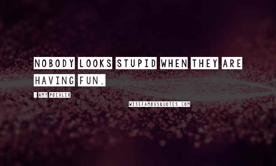 Amy Poehler quotes: Nobody looks stupid when they are having fun.