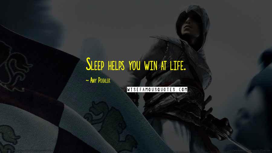 Amy Poehler quotes: Sleep helps you win at life.