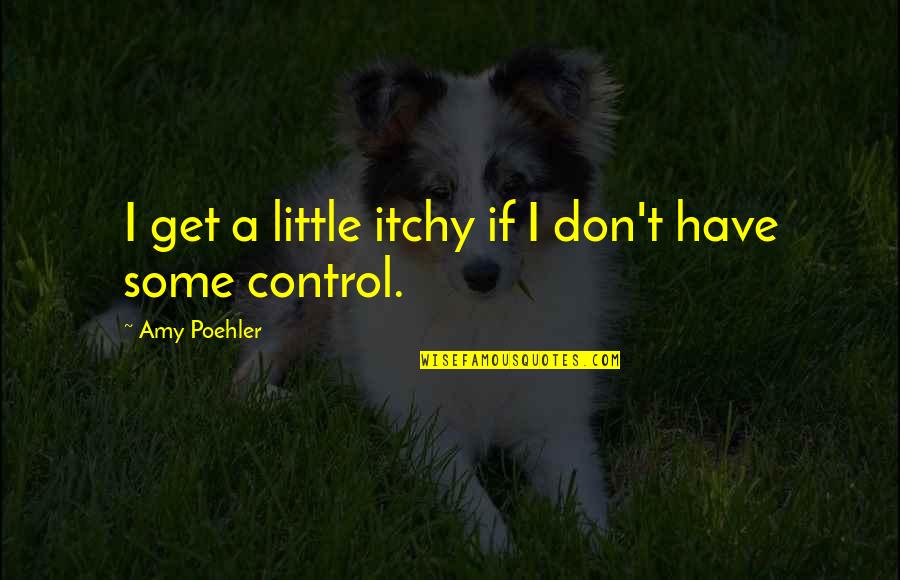 Amy Poehler Quotes By Amy Poehler: I get a little itchy if I don't