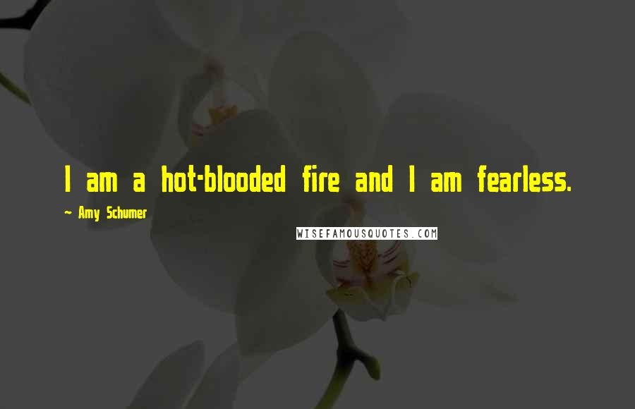 Amy Schumer quotes: I am a hot-blooded fire and I am fearless.