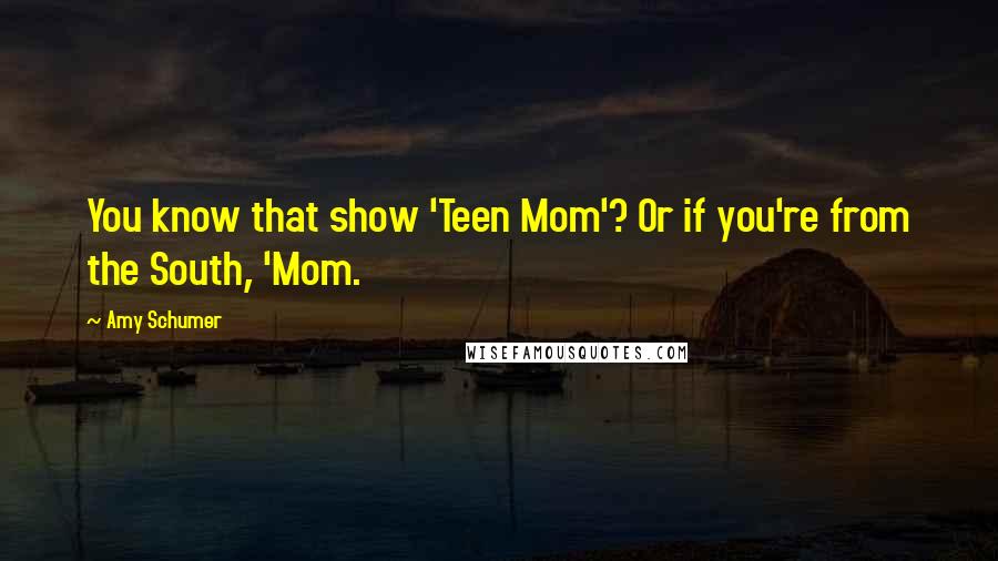 Amy Schumer quotes: You know that show 'Teen Mom'? Or if you're from the South, 'Mom.