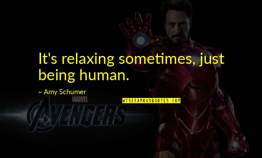 Amy Schumer Quotes By Amy Schumer: It's relaxing sometimes, just being human.