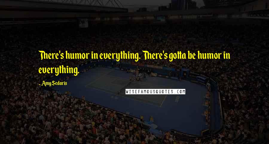 Amy Sedaris quotes: There's humor in everything. There's gotta be humor in everything.