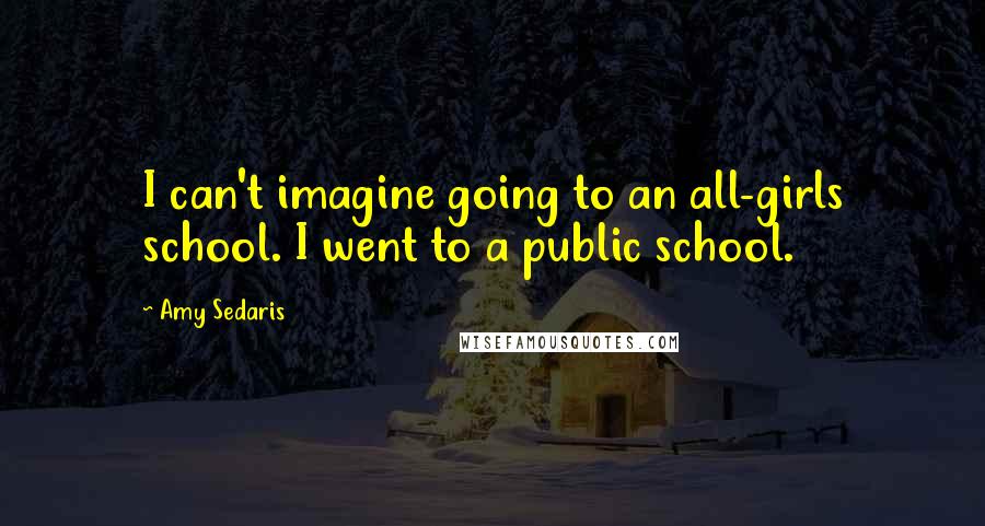 Amy Sedaris quotes: I can't imagine going to an all-girls school. I went to a public school.