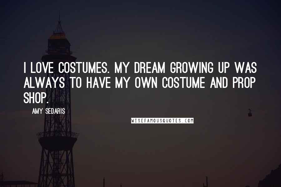 Amy Sedaris quotes: I love costumes. My dream growing up was always to have my own costume and prop shop.