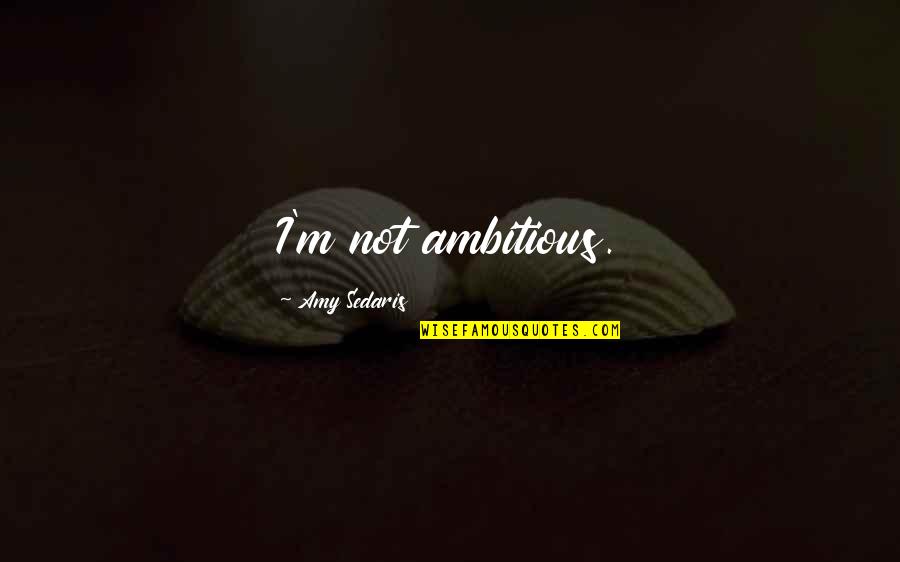 Amy Sedaris Quotes By Amy Sedaris: I'm not ambitious.