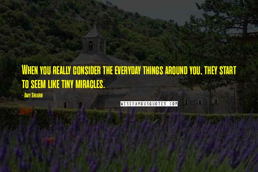 Amy Shearn quotes: When you really consider the everyday things around you, they start to seem like tiny miracles.