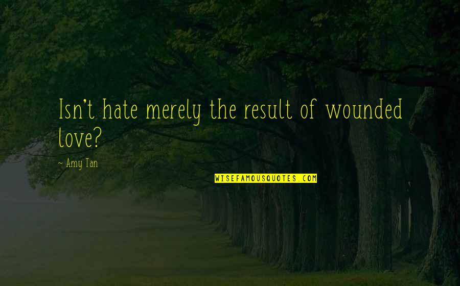 Amy Tan Quotes By Amy Tan: Isn't hate merely the result of wounded love?