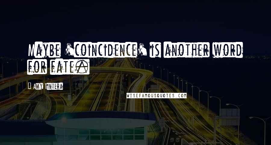 Amy Tintera quotes: Maybe 'coincidence' is another word for fate.