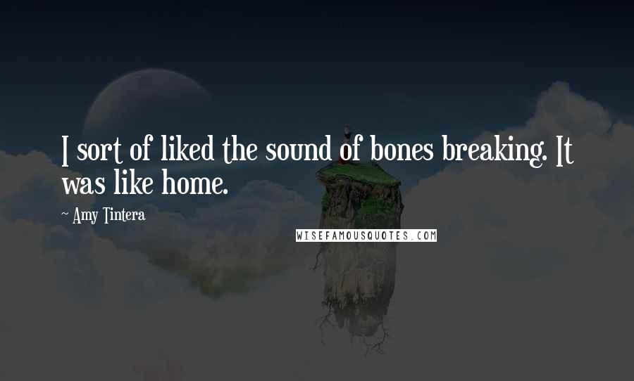 Amy Tintera quotes: I sort of liked the sound of bones breaking. It was like home.