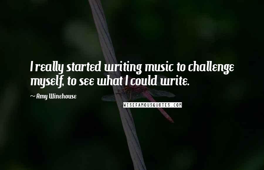 Amy Winehouse quotes: I really started writing music to challenge myself, to see what I could write.