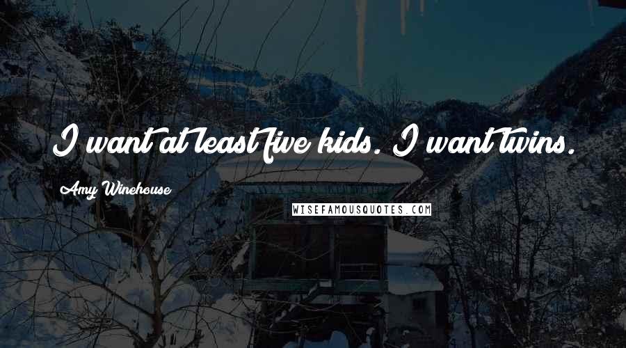 Amy Winehouse quotes: I want at least five kids. I want twins.