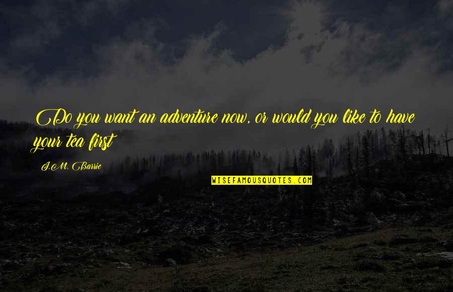An Adventure Quotes By J.M. Barrie: Do you want an adventure now, or would