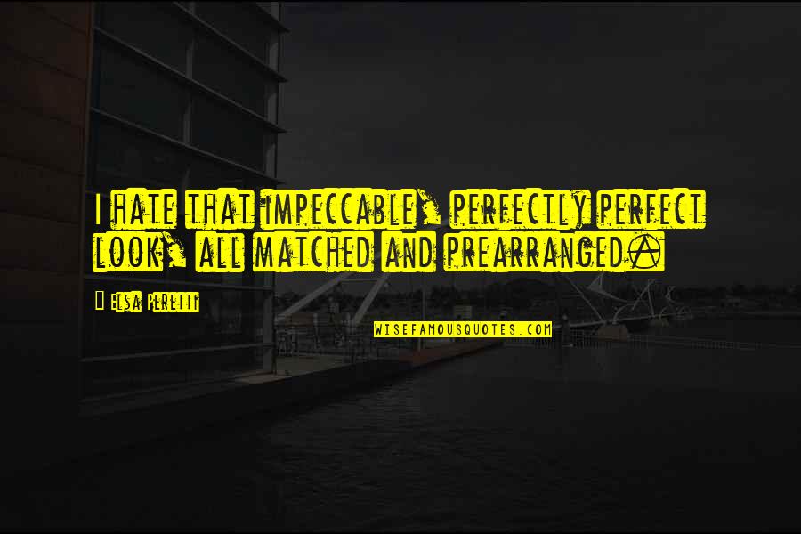 An Amazing Person In Your Life Quotes By Elsa Peretti: I hate that impeccable, perfectly perfect look, all
