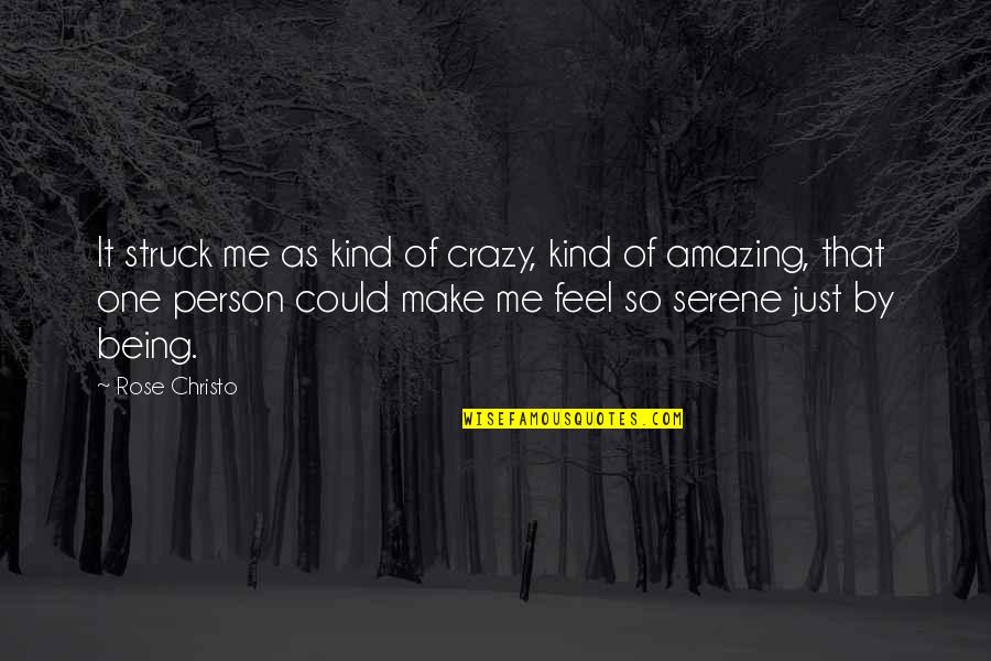 An Amazing Person Quotes By Rose Christo: It struck me as kind of crazy, kind