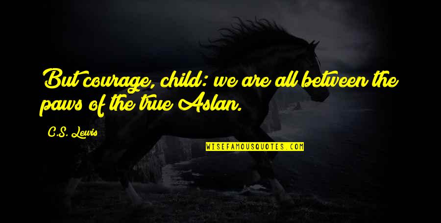 An American Plague Jim Murphy Quotes By C.S. Lewis: But courage, child: we are all between the
