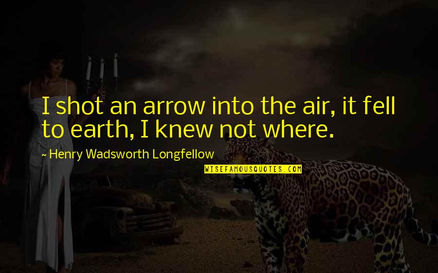 An Arrow Quotes By Henry Wadsworth Longfellow: I shot an arrow into the air, it