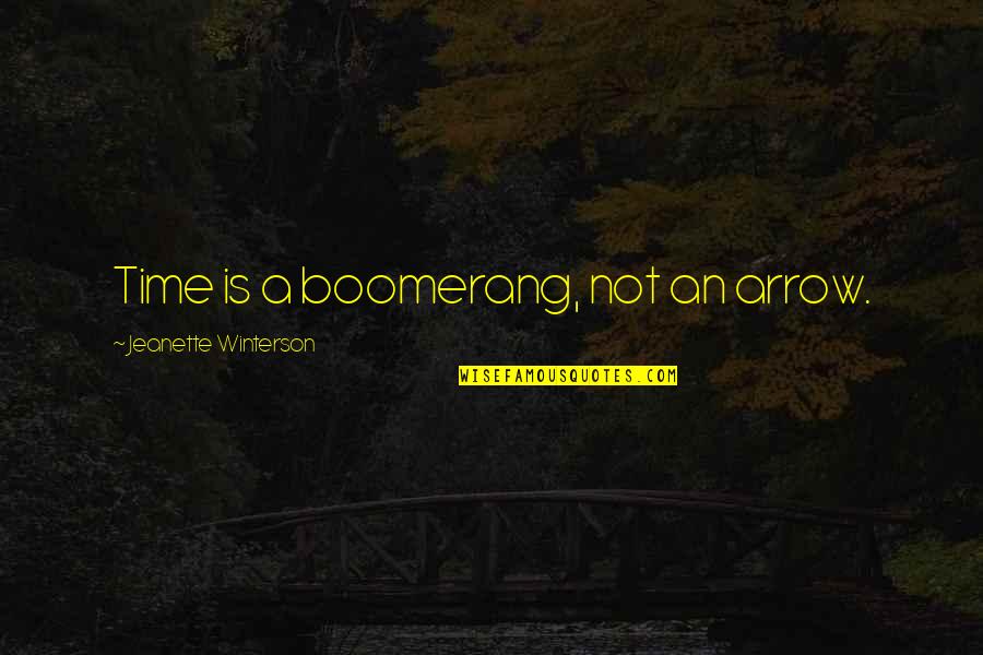 An Arrow Quotes By Jeanette Winterson: Time is a boomerang, not an arrow.