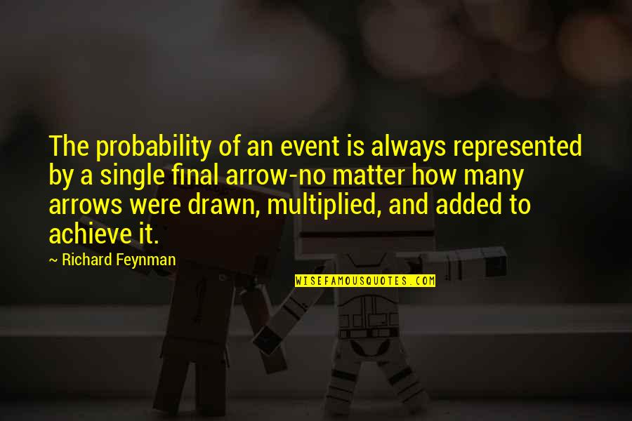 An Arrow Quotes By Richard Feynman: The probability of an event is always represented