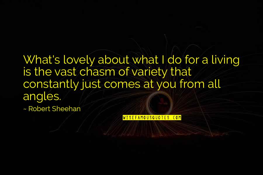 An Chasm Quotes By Robert Sheehan: What's lovely about what I do for a