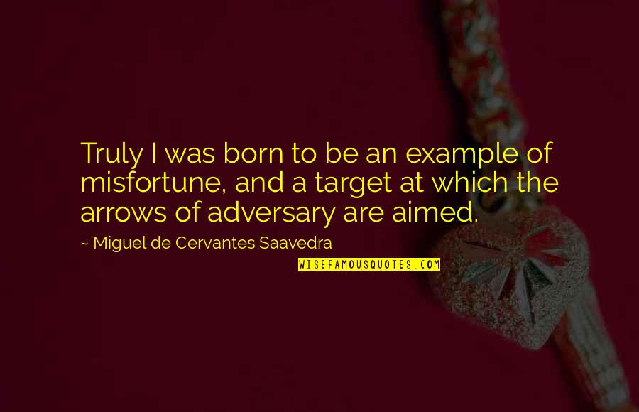 An Example Quotes By Miguel De Cervantes Saavedra: Truly I was born to be an example