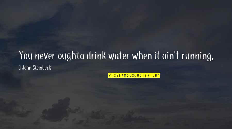 An Exemplary Leader Quotes By John Steinbeck: You never oughta drink water when it ain't An Exemplary Leader Quotes By John Steinbeck: You never oughta drink water when it ain't