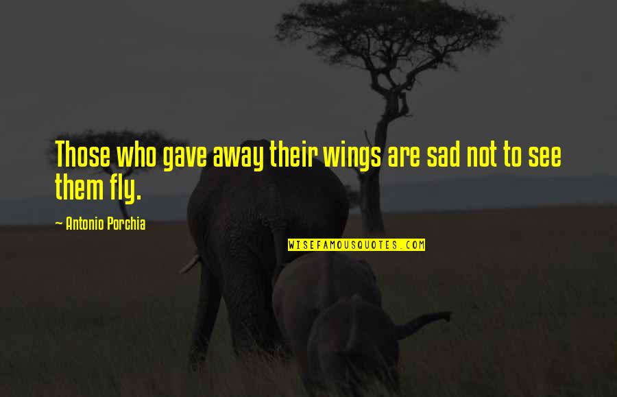 An Ideal Teacher Quotes By Antonio Porchia: Those who gave away their wings are sad