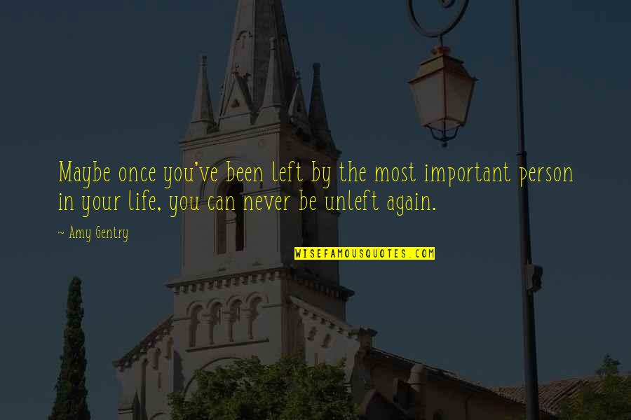 An Important Person In Your Life Quotes By Amy Gentry: Maybe once you've been left by the most
