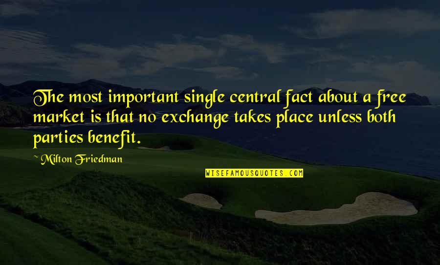An Important Place Quotes By Milton Friedman: The most important single central fact about a
